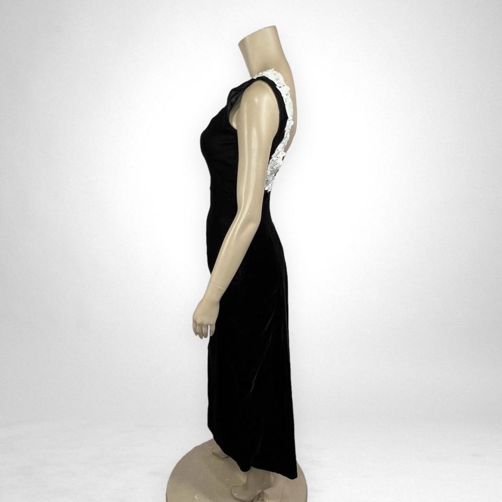 Vintage SCOTT MCLINTOCK‎ Velvet Sleeveless Black Maxi Dress 4 - Picture 3 of 8